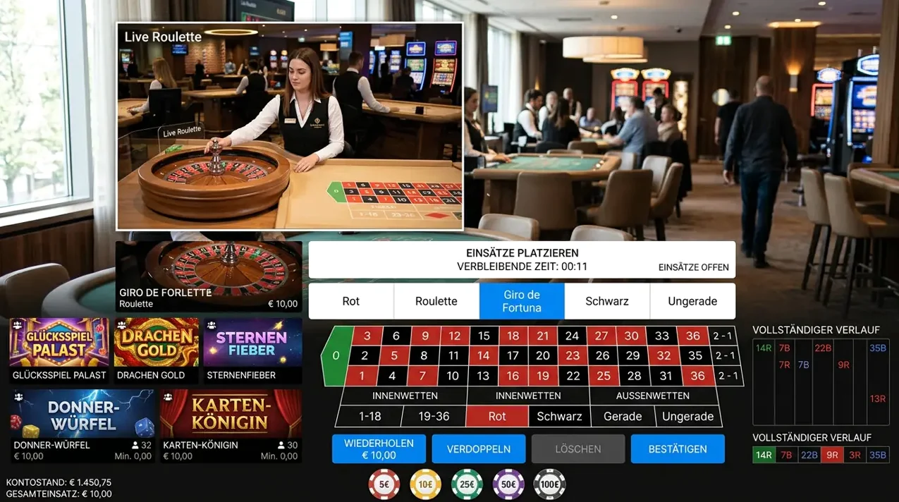 Live Casino Action — LuckyHills
