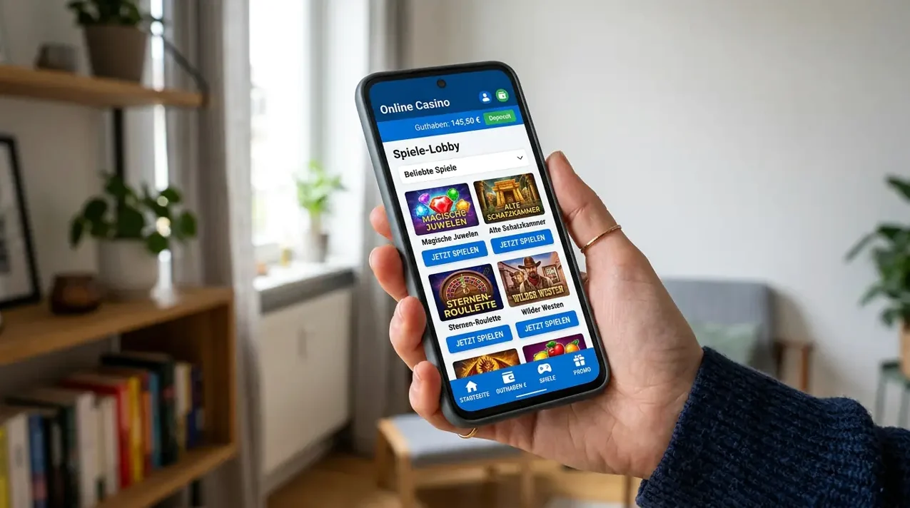 LuckyHills im Browser auf dem Handy
